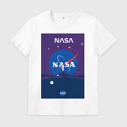 Мужская футболка NASA фиолетовый плакат
