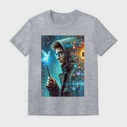 Мужская футболка Гарри Поттер - киберпанк