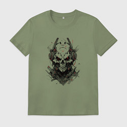 Мужская футболка Кибернетический череп