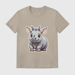 Мужская футболка Серый носорог