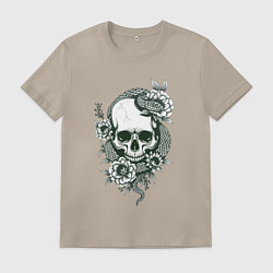 Мужская футболка Змея на черепе