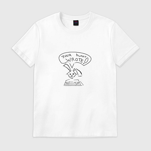 Мужская футболка Твой кролик написал / Белый – фото 1
