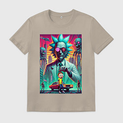 Мужская футболка Рик подарил Морти автомобиль - нейроарт