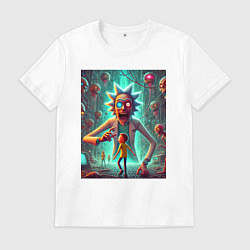 Мужская футболка Морти в лаборатории Рика Санчеса - нейроарт