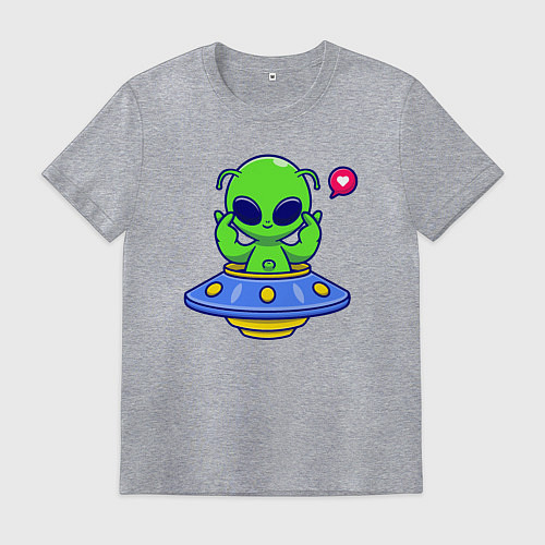 Мужская футболка Love alien / Меланж – фото 1