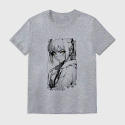 Мужская футболка Девушка с блекло-желтыми глазами