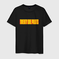 Футболка хлопковая мужская Twenty one pilots - color logo, цвет: черный