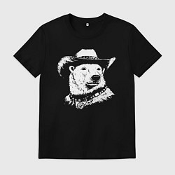 Мужская футболка Белый медведь ковбой