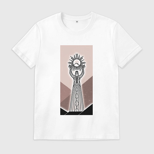 Мужская футболка Фатима держит солнце / Белый – фото 1