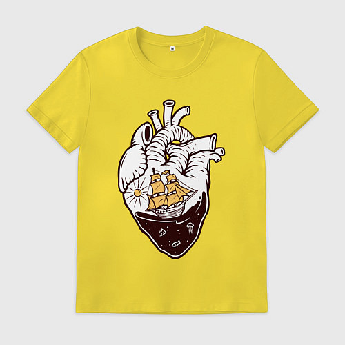 Мужская футболка Сердце корабля / Желтый – фото 1