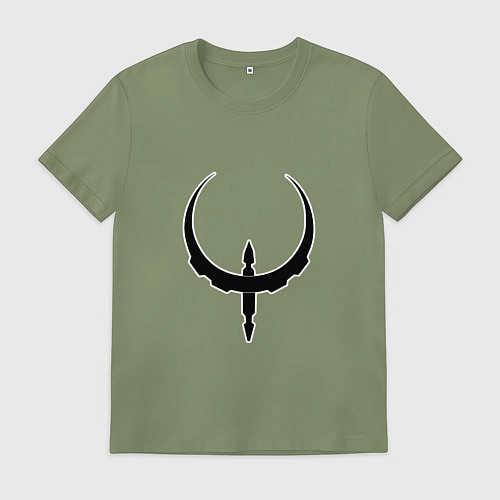 Мужская футболка Чёрно-белый знак quake / Авокадо – фото 1