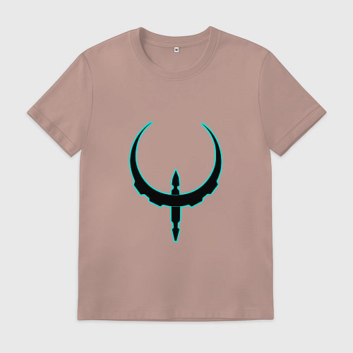 Мужская футболка Чёрно-голубой знак quake / Пыльно-розовый – фото 1