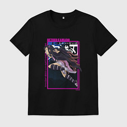 Футболка хлопковая мужская Клинок рассекающий демонов: Незуко Камадо, цвет: черный