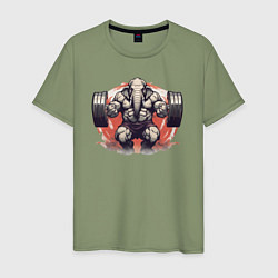 Мужская футболка Слон: пауэрлифтер