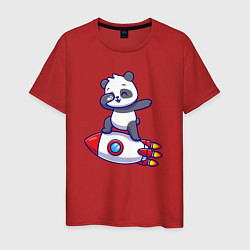 Футболка хлопковая мужская Rocket panda, цвет: красный