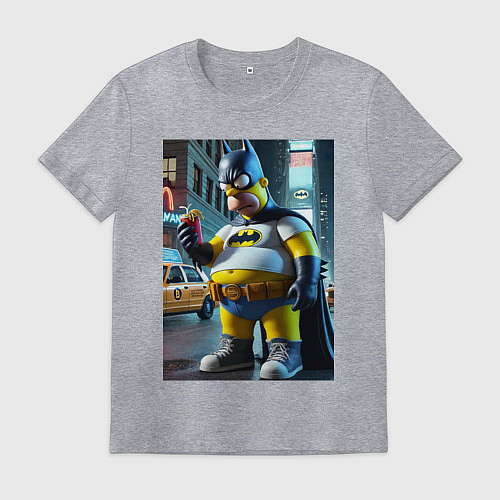 Мужская футболка Бэтсимпсон купил в фастфуде картофель фри / Меланж – фото 1