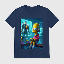 Мужская футболка Bart Simpson is an avid gamer
