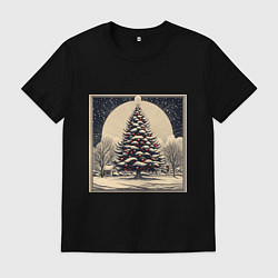 Мужская футболка Марка с наряженной елкой - нейросеть