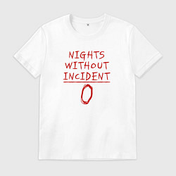 Футболка хлопковая мужская Ночи без происшествий 0, цвет: белый