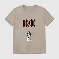 Футболка хлопковая мужская AcDc - roook, цвет: миндальный