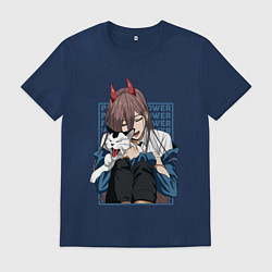 Мужская футболка Человек-бензопила Пауэр и кошка