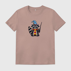 Мужская футболка Енот с волшебной палочкой Гарри Поттер пародия