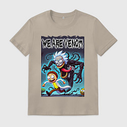 Мужская футболка Веном вселился в Рика - нейрошутка