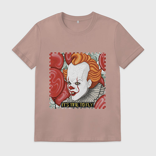 Мужская футболка Пиксельный Пеннивайз / Пыльно-розовый – фото 1