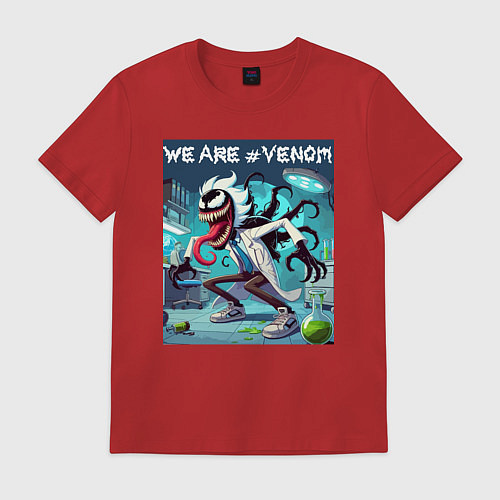 Мужская футболка Rick and Venom - ai art fantasy / Красный – фото 1
