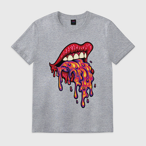 Мужская футболка Crazy lips / Меланж – фото 1