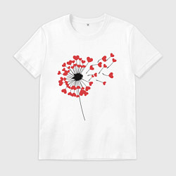 Мужская футболка Одуванчик - сердечки