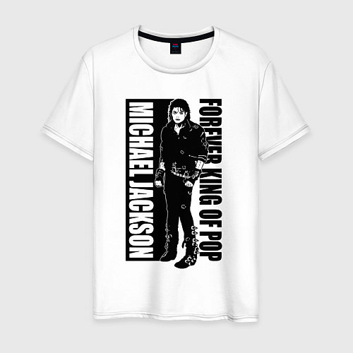 Мужская футболка Michael Jackson - forever king of pop / Белый – фото 1