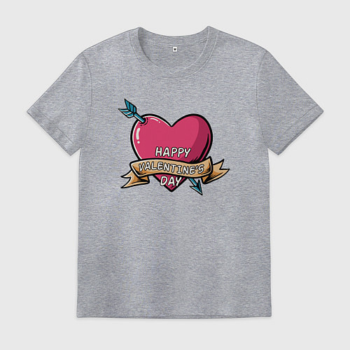 Мужская футболка Счастливого дня Валентина / Меланж – фото 1
