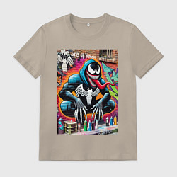 Мужская футболка Веном сидит на кортах - граффити