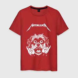 Футболка хлопковая мужская Metallica rock dog, цвет: красный