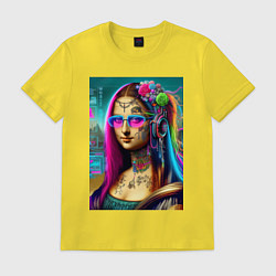 Футболка хлопковая мужская The Gioconda of our days is eclectic, цвет: желтый