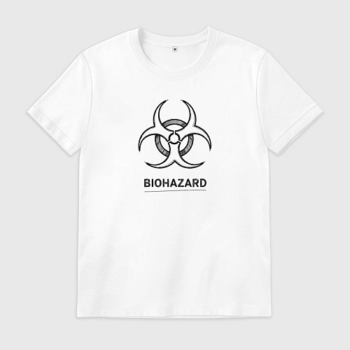 Мужская футболка Biohazard черно белый / Белый – фото 1