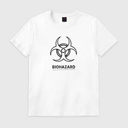 Футболка хлопковая мужская Biohazard черно белый, цвет: белый