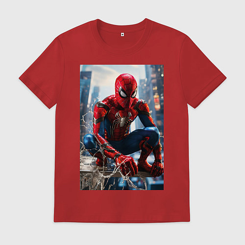 Мужская футболка Человек-паук на страже справедливости / Красный – фото 1