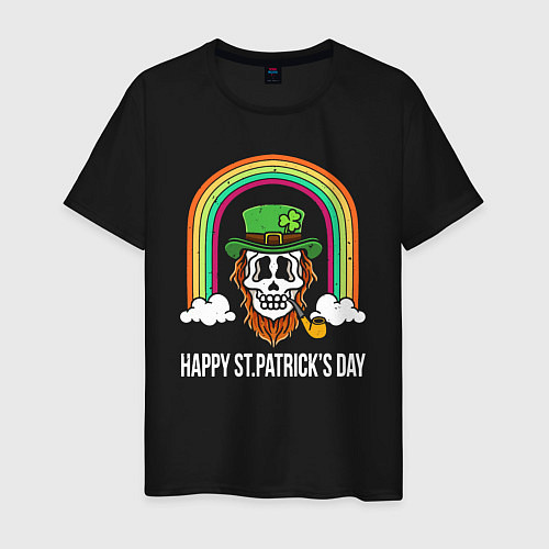 Мужская футболка Happy St Patricks day - skull / Черный – фото 1