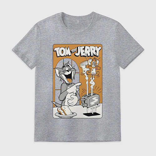 Мужская футболка Том и Джерри - тосты / Меланж – фото 1