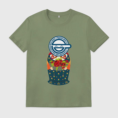 Мужская футболка Матрёшка смеющийся человек / Авокадо – фото 1