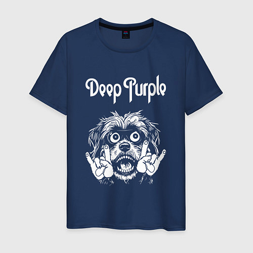 Мужская футболка Deep Purple rock dog / Тёмно-синий – фото 1