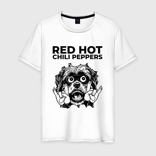 Мужская футболка Red Hot Chili Peppers - rock dog / Белый – фото 1