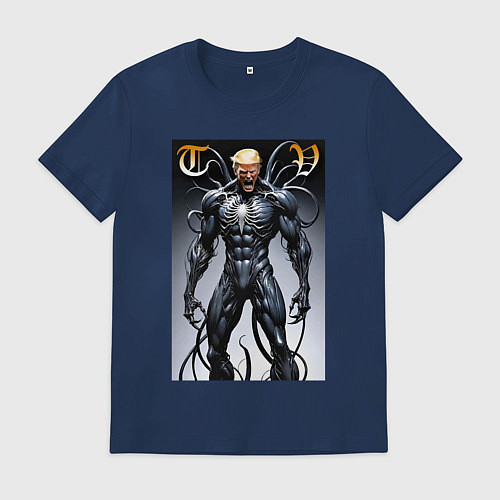 Мужская футболка Venom-Trump collaboration - ai art fantasy / Тёмно-синий – фото 1