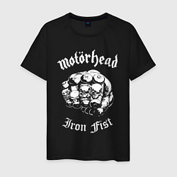 Футболка хлопковая мужская Motorhead - iron fist, цвет: черный