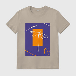 Мужская футболка Силуэт стрекозы-коллаж