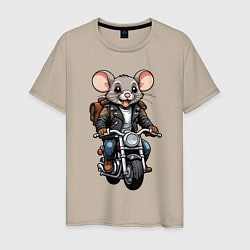 Футболка хлопковая мужская Biker mice, цвет: миндальный