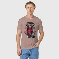 Футболка хлопковая мужская Hellfire club demon, цвет: пыльно-розовый — фото 2