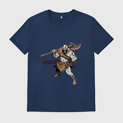 Футболка хлопковая мужская Кратос - God Of War, цвет: тёмно-синий